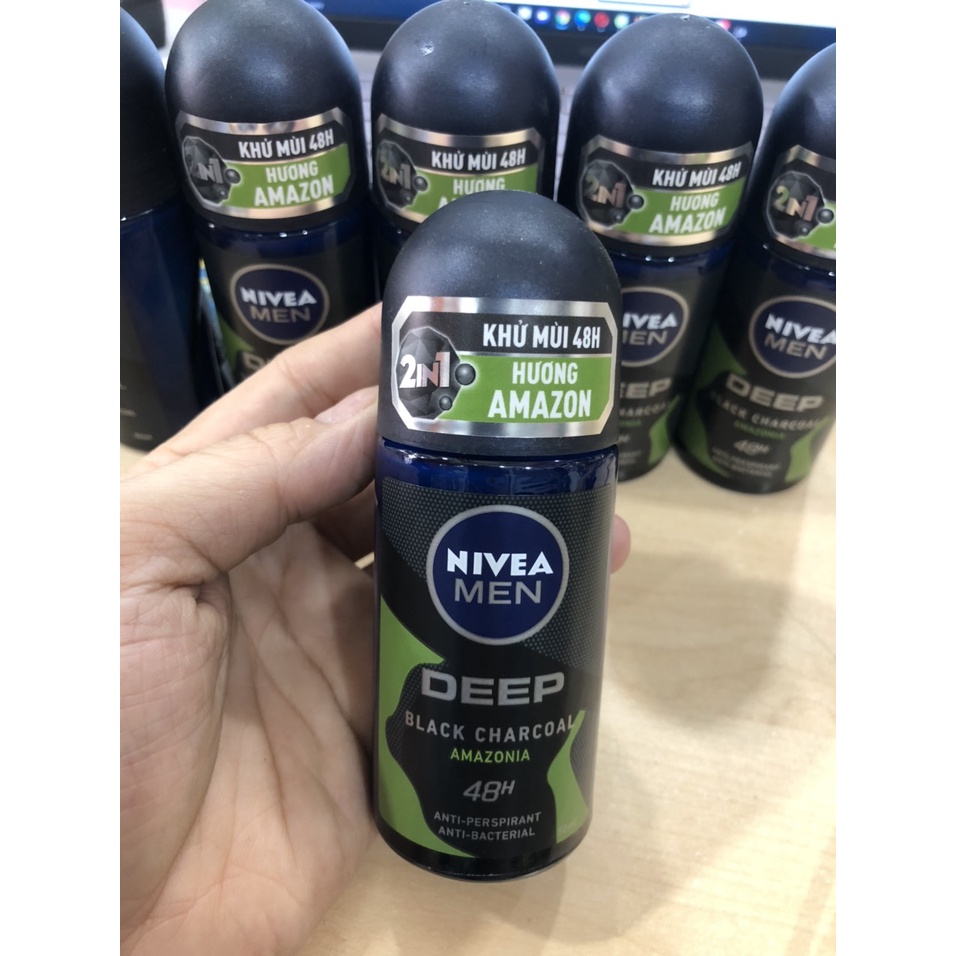 Lăn khử mùi Nivea Men Deep Black Charcoal Hương Espresso 50ml