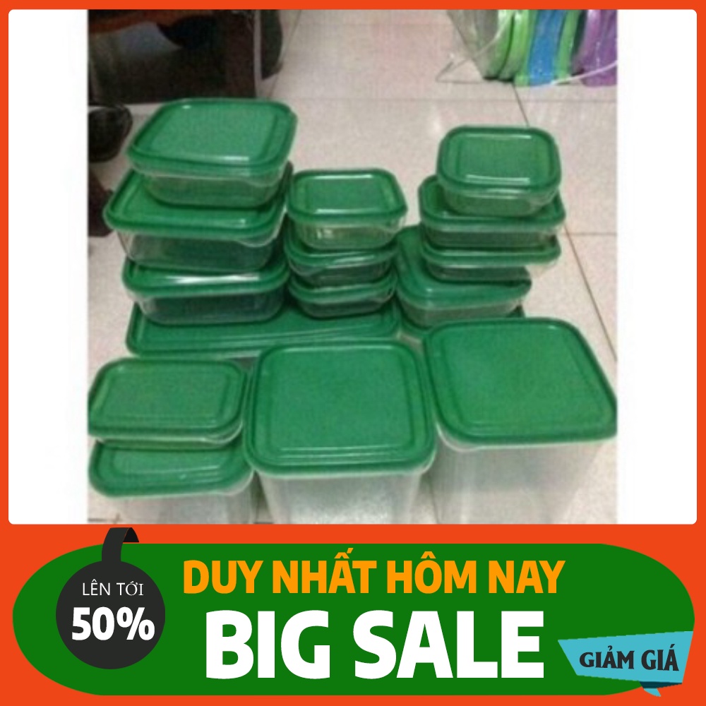 SET 17 HỘP ĐỰNG THỨC ĂN BỎ TỦ LẠNH CÓ NẮP ĐẬY KÍN AN TOÀN