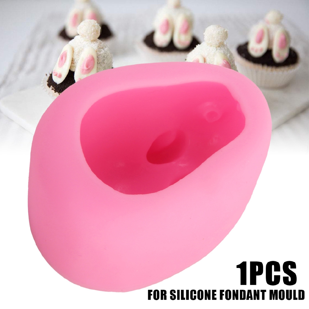 Khuôn fondant bằng silicone với họa tiết hình con thỏ và con heo