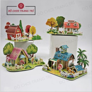 Mô hình 3D giấy tự lắp ráp hình ngôi nhà nhỏ xinh.