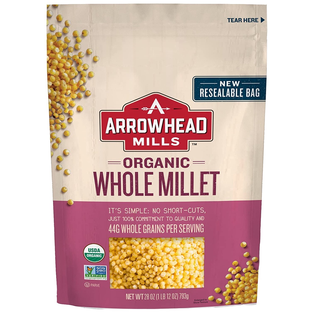 [ARROWHEAD MILLS]Hạt kê hữu cơ tách vỏ - 793g