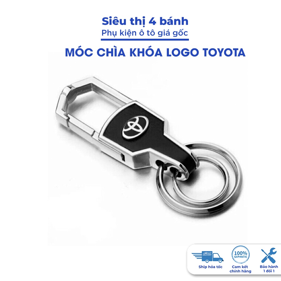 Móc khóa da cao cấp logo hãng Toyota Vios Corolla Cross Altis Innova Camry