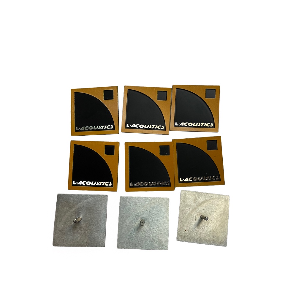 TEM DÁN THÙNG LOA THƯƠNG HIỆU L.ACOUSTICS CHÍNH HÃNG NHÔM XỊN 4cm x 4cm - GIÁ 1 CẶP