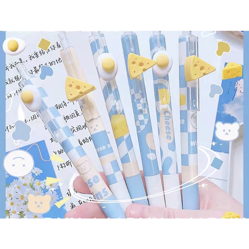 Bút bấm UMEI mực đen ngòi 0.5mm phiên bản Sea salt & Cheese dễ thương Tẻn Tẻn