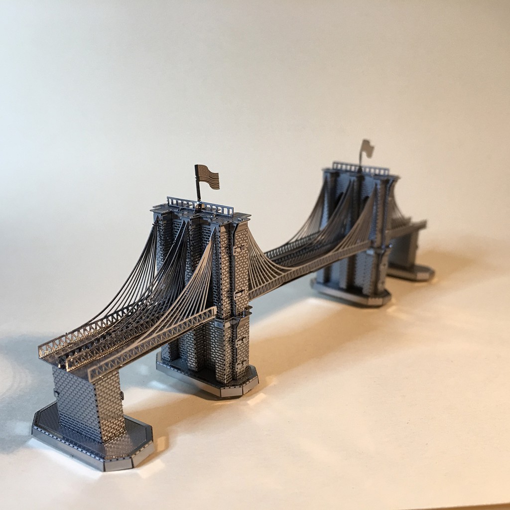 Mô hình 3D kim loại lắp ráp Cầu Brooklyn Bridge - New York [ Chưa Lắp ]