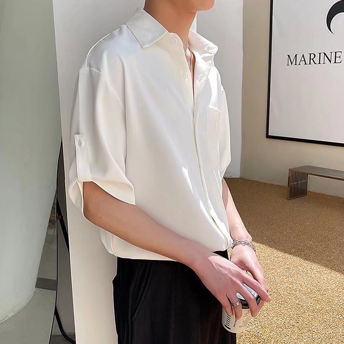 Áo Thun Polo Tay Ngắn Cổ Polo Màu Đen Phong Cách Hàn Quốc Dành Cho Nam