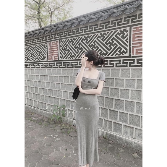 Đầm body nữ cổ U viền chữ thêu - freesize dưới 55kg- Carotshop | WebRaoVat - webraovat.net.vn