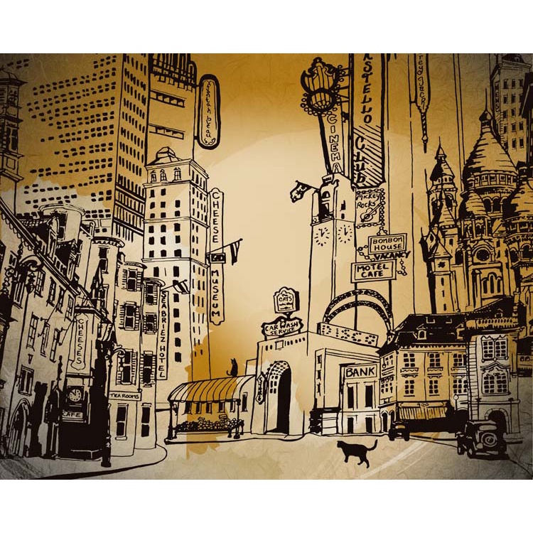 Tranh dán tường vải lụa 3D giành cho Trà chanh in theo kích thước yêu cầu – Không giới hạn kích thước