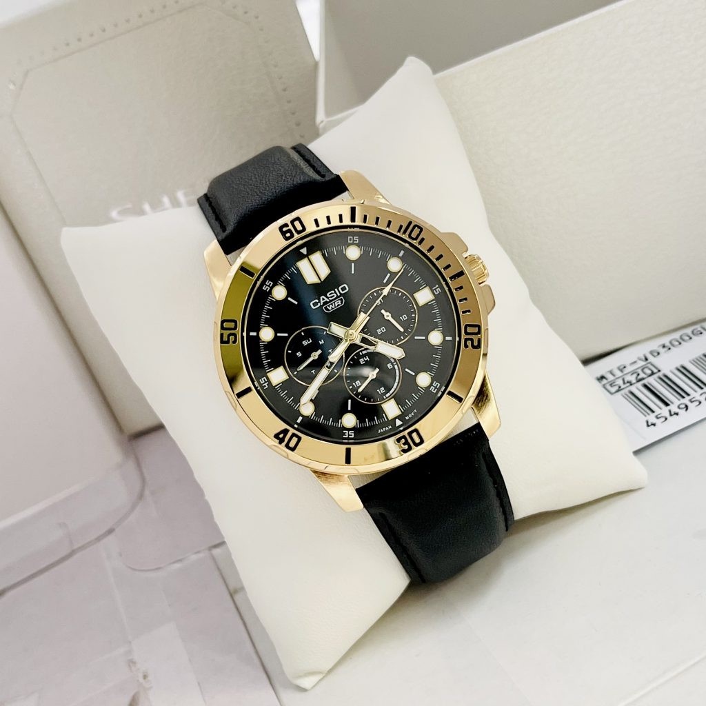 Đồng hồ nam dây da Casio MTP-VD300GL-1EUDF chính hãng