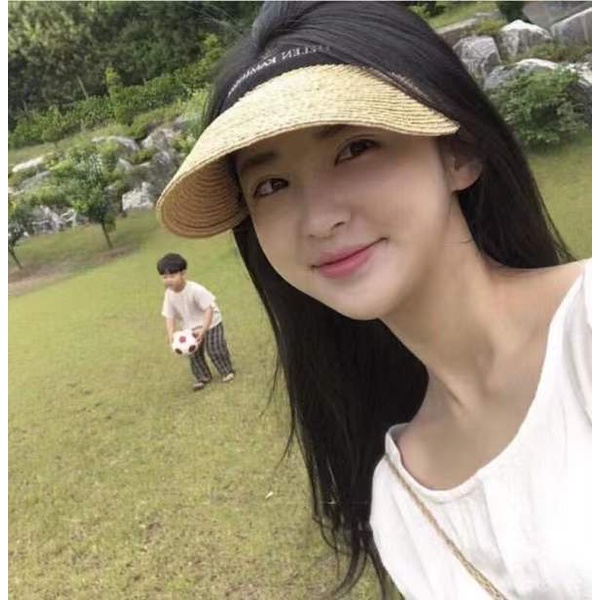 Mũ lưỡi trai hở đầu đi biển chống nắng phong cách Nhật Bản cho nữ