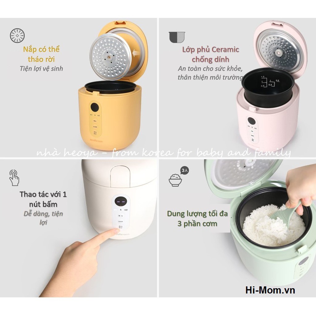 Nồi cơm điện mini JENNIFEROOM Macaron Mini Rice Cooker, hàng nội địa cao cấp Hàn Quốc, giá săn sale | BigBuy360 - bigbuy360.vn