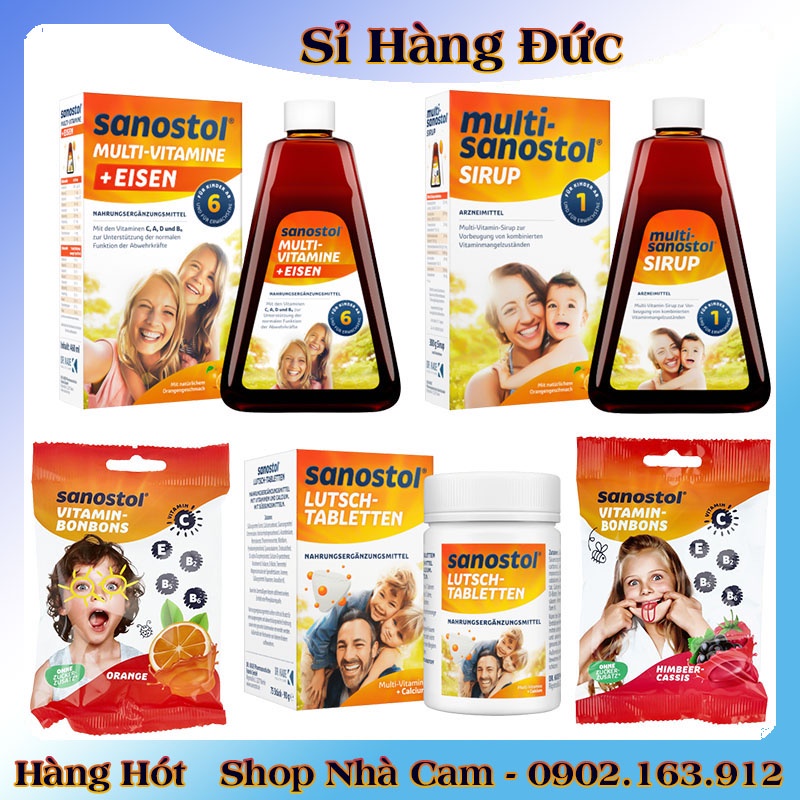 Vitamin tăng sức đề kháng cho bé Sanostol số 1,3,6 và Kẹo ngậm Sanostol của Đức cho bé từ 1 tuổi - Nội địa Đức Đủ Bill