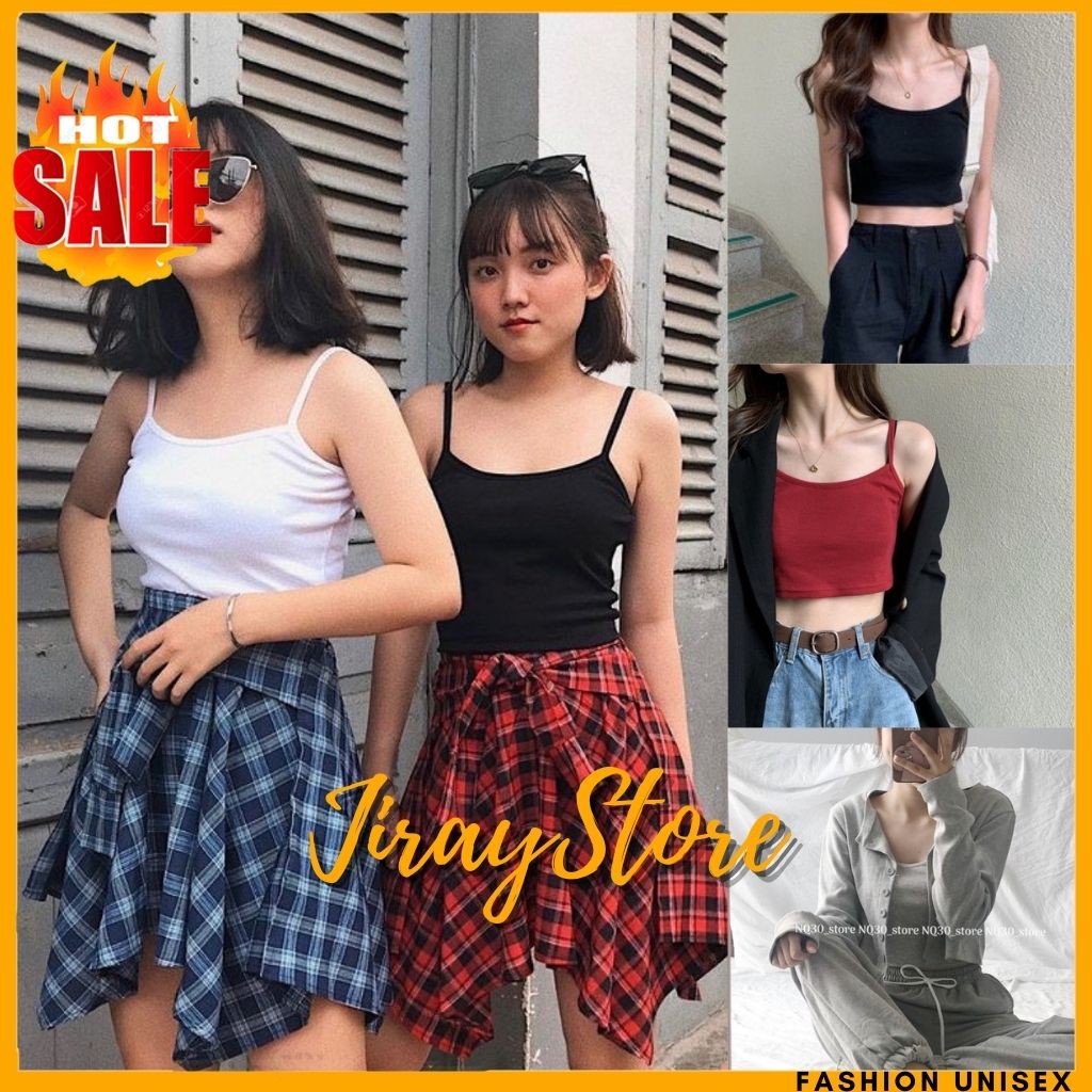 Áo Hai Dây - Áo 2 Dây Croptop Lửng 4 Màu Siêu Hot - Kèm DEAL Sốc ( có ảnh thật ) - JIRAY.STORE