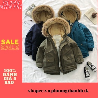 SALE - Áo parka trẻ em lót full lông mũ lông