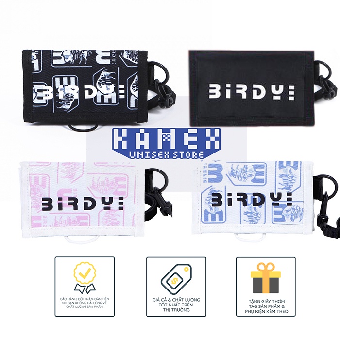 Ví ngắn Birdy Unisex + tặng kèm dây đeo &amp; tag