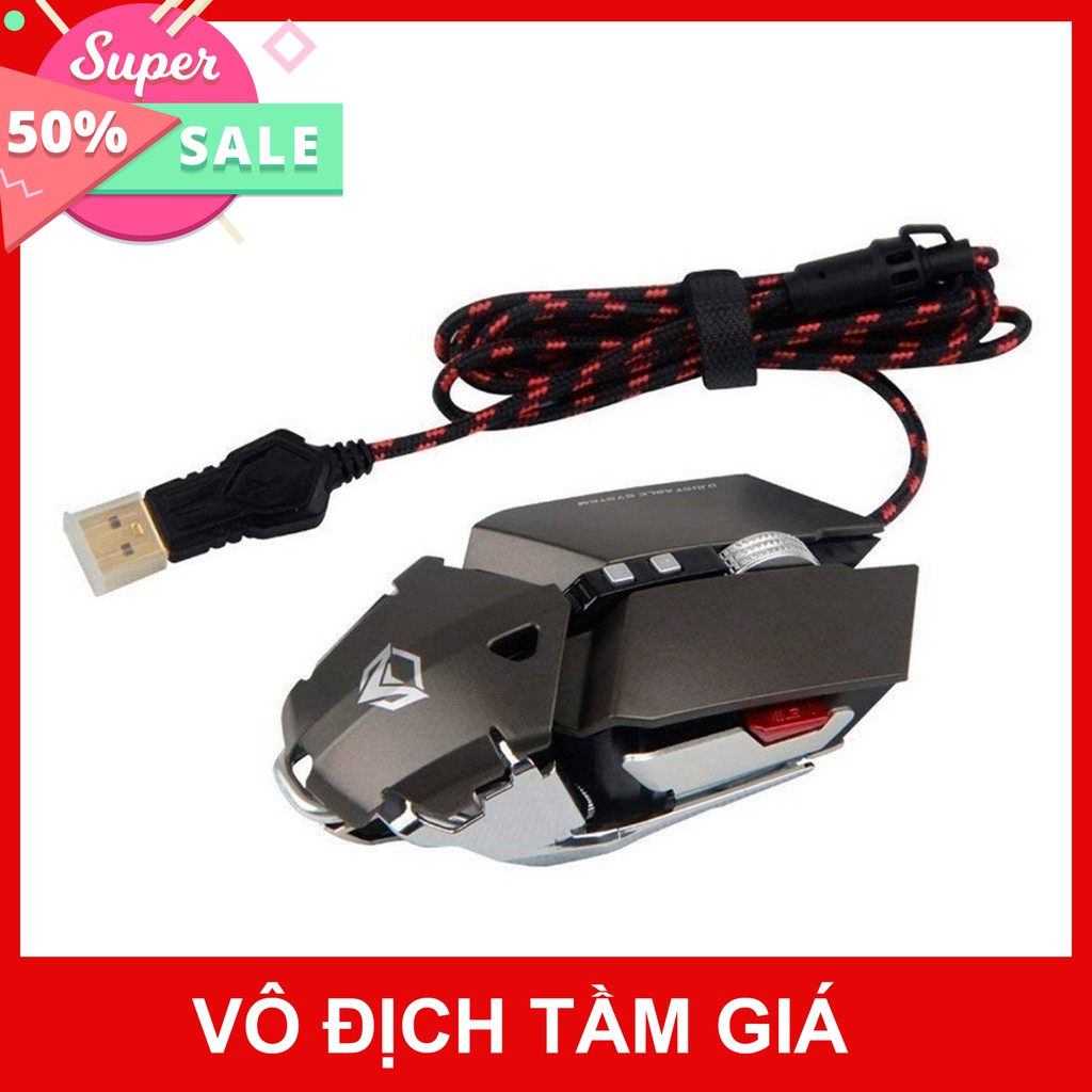 Chuột Gaming Meetion MT985 - Hàng siêu cấp - Màu đỏ và xám đen - Độ bền 50 triệu lượt click - Bảo hành 12 tháng