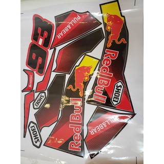 Bộ tem decal Red Bull dán nón Agu