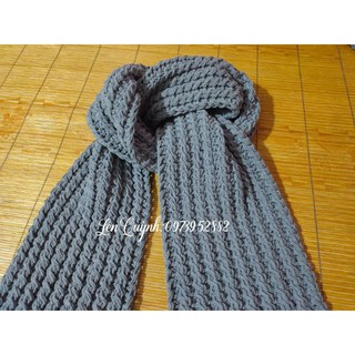 Khăn len đan tay kiểu vặn thừng 2 mũi - khăn len handmade