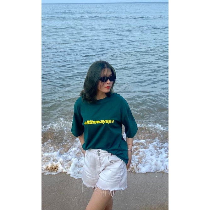 Áo thun xanh lá form rộng unisex althewayup GODMOTHER