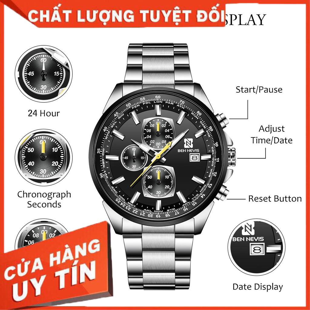 [Hàng Chính Hãng] Đồng hồ Nam BEN NEVIS 6027G Chạy 6 Kim - Dây Thép Lịch Ngày [Chất Lượng Số 1] | BigBuy360 - bigbuy360.vn