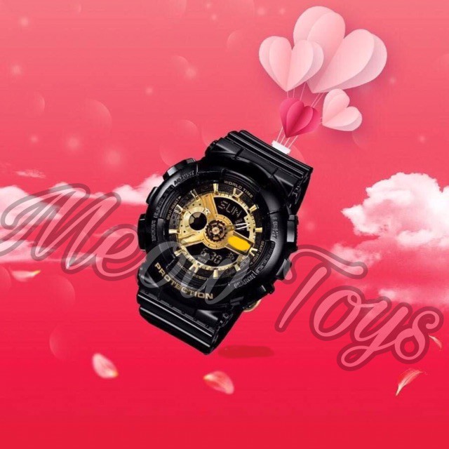 Đồng hồ nữ GA-120 dây nhựa màu trắng - nền mặt màu hồng ,đồng hồ học snh