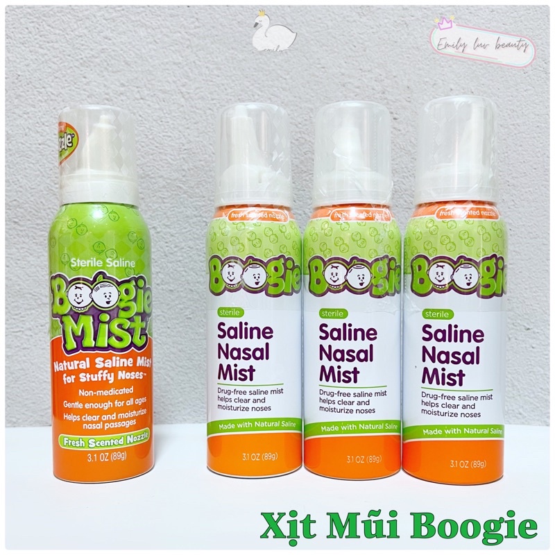 Xịt mũi vô trùng giảm nghẹt mũi Boogie Mist Mỹ