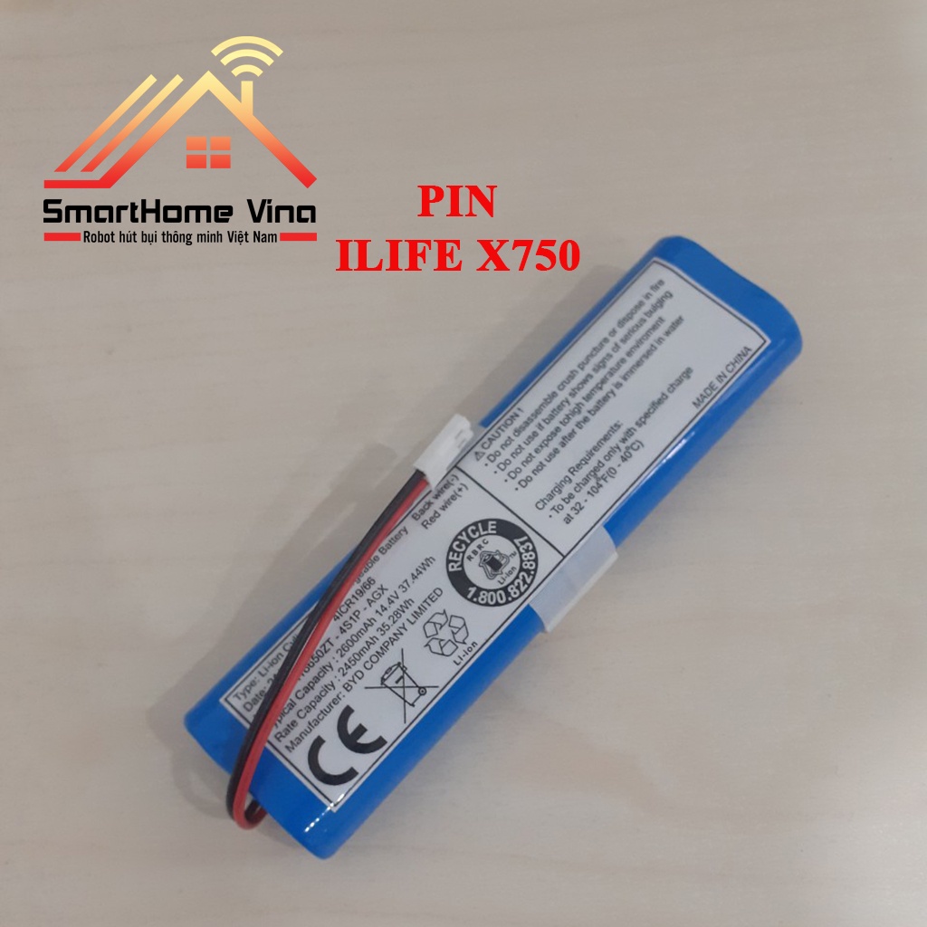 Pin robot hút bụi ILIFE X750, bảo hành 3 tháng.