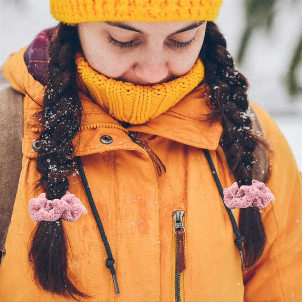 Dây Buộc Tóc Vải Lông Thỏ Nhân Tạo Mềm Mại Dễ Thương Cho Nữ