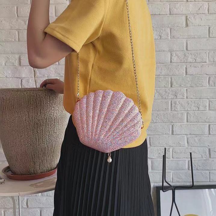 Túi Đeo Chéo Mini Đính Vỏ Sò Lấp Lánh Phong Cách Phương Tây Thời Trang 2020 Cho Nữ