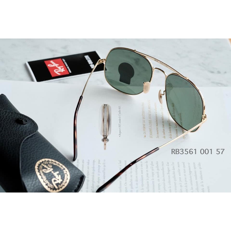 Kính mát RayBan RB3561 001/57 mẫu Tướng Quân “The General”