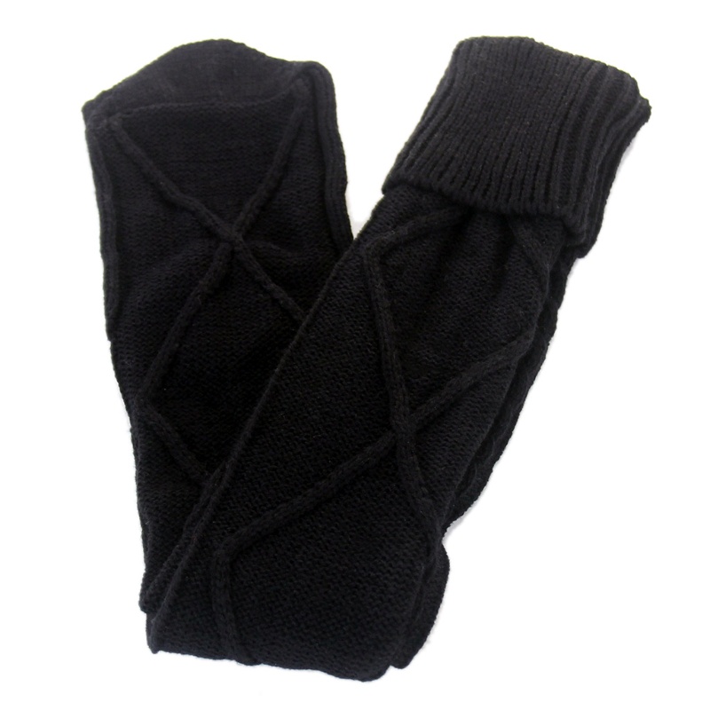 Tất Dệt Kim Dài Qua Gối Màu Trơn Họa Tiết Kim Cương Xinh Xắn Cho Nữ