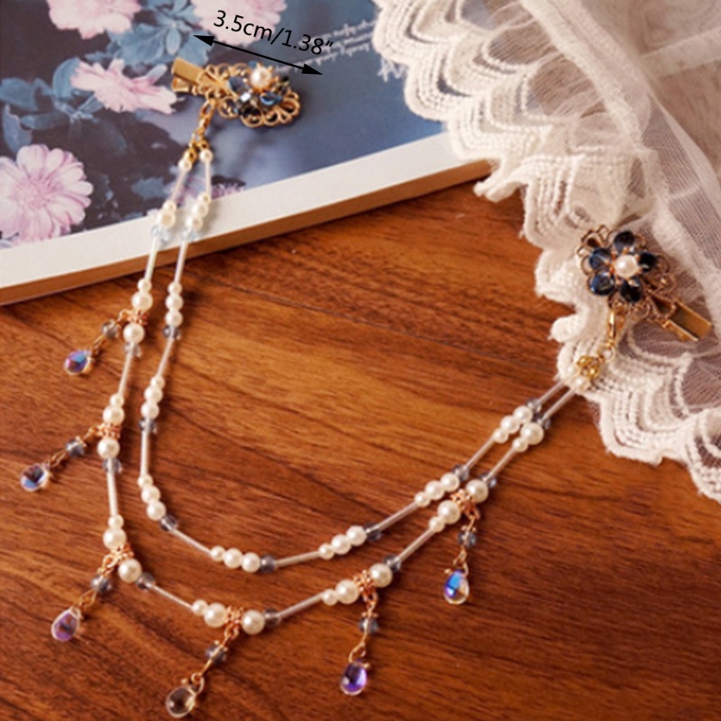 Flgo Dây Tua Rua Đính Ngọc Trai Nhân Tạo Cài Đầu Cho Đám Cưới