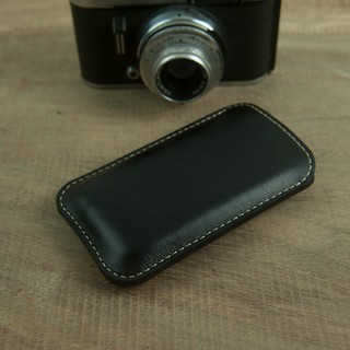 Bao Da Điện Thoại Mino Crafts Dùng Cho Nokia E72 Da Bò Thật Khâu Tay Thủ Công Màu Đen Lịch Lãm