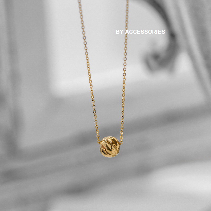 Dây chuyền titan bi tròn vát lõm không gỉ