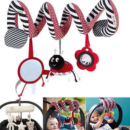 ♞Baby Cute Rattle Soft Plush Cartoon Rabbit Bee Musical Cot Crib Hanging Toy