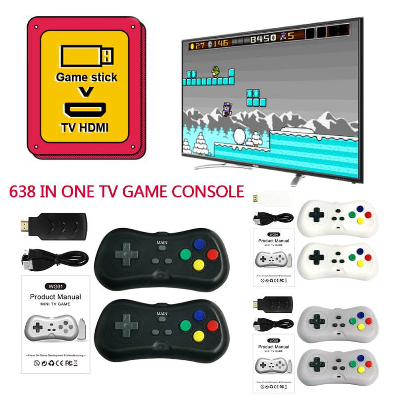 Game Stick 4K HDMI - Máy Chơi Game Điện Tử 4 Nút Cầm Tay Không Dây HDMI PS3000 + Trò Chơi Hỗ Trợ Game  CPS/FC/GBA/GB/MD