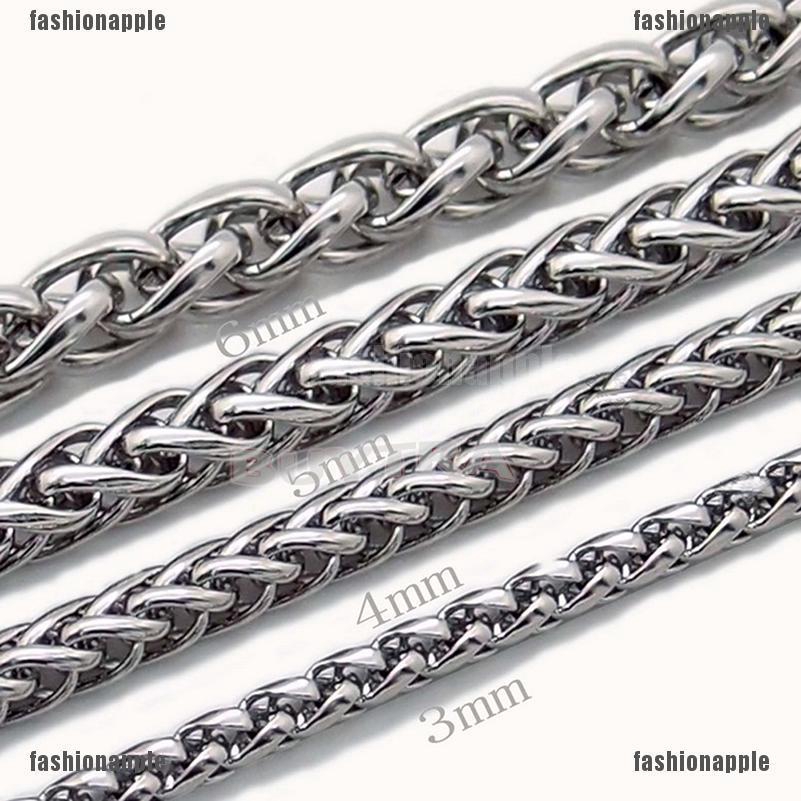 Dây Chuyền Inox Mạ Bạc Thời Trang Cho Nam 3 / 4 / 5 / 6MM 20 &quot;