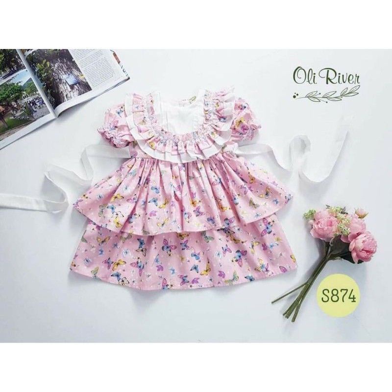 Váy cho bé gái dáng xòe tay bồng
