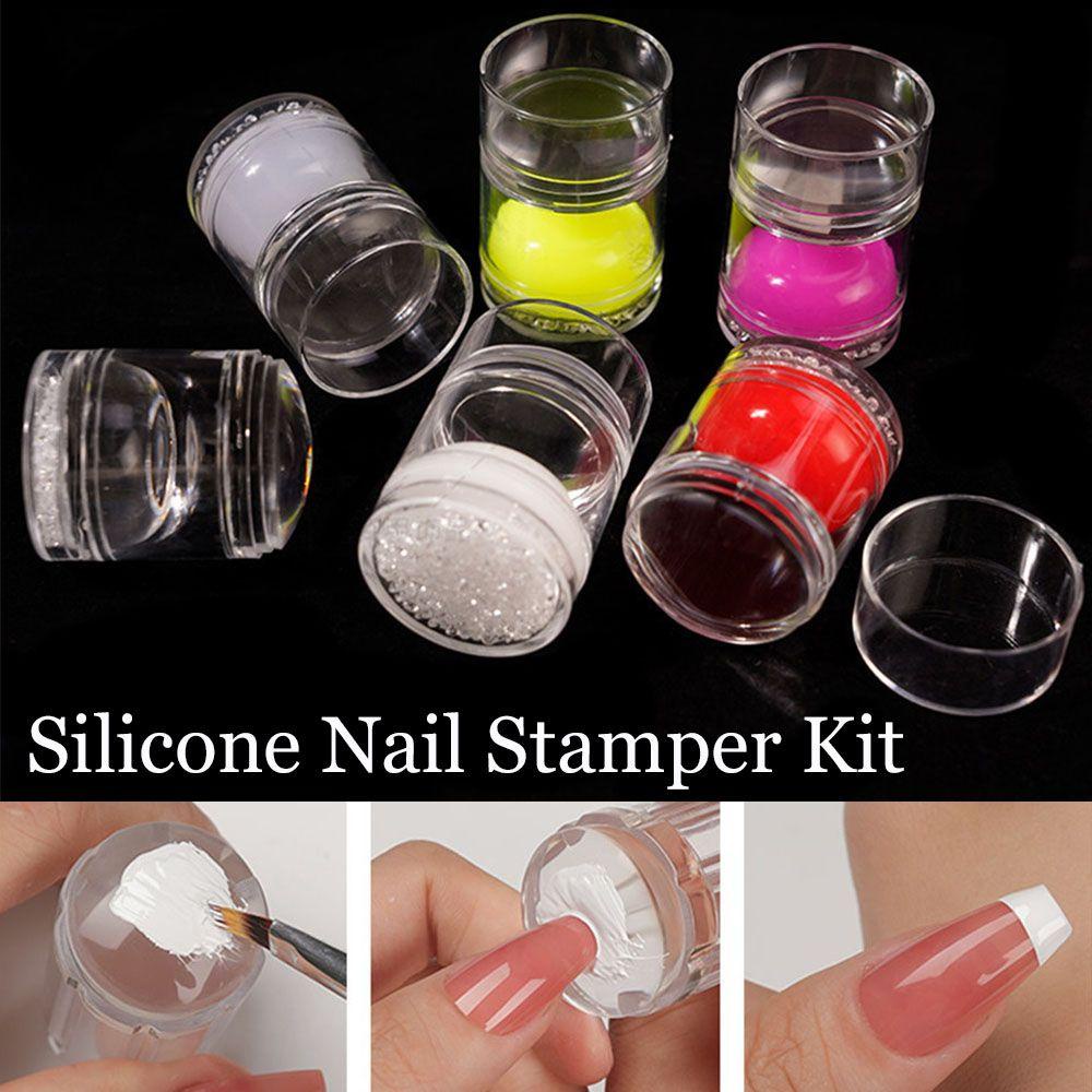 Bộ Dụng Cụ In Hình Móng Tay Bằng Silicone Trong Suốt Kiểu Pháp