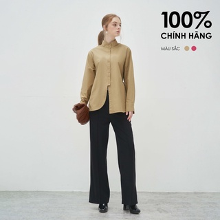 Áo sơ mi cổ tàu cách điệu charis smk240