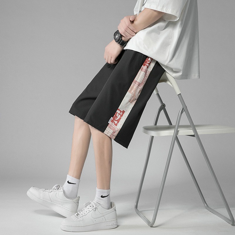 Quần Short Unisex Chất Umi, Quần Đùi Nam Nữ Form Rộng Thể Thao Có Phối Họa Tiết Là Điểm Nhấn, Phong Cách Ullzang