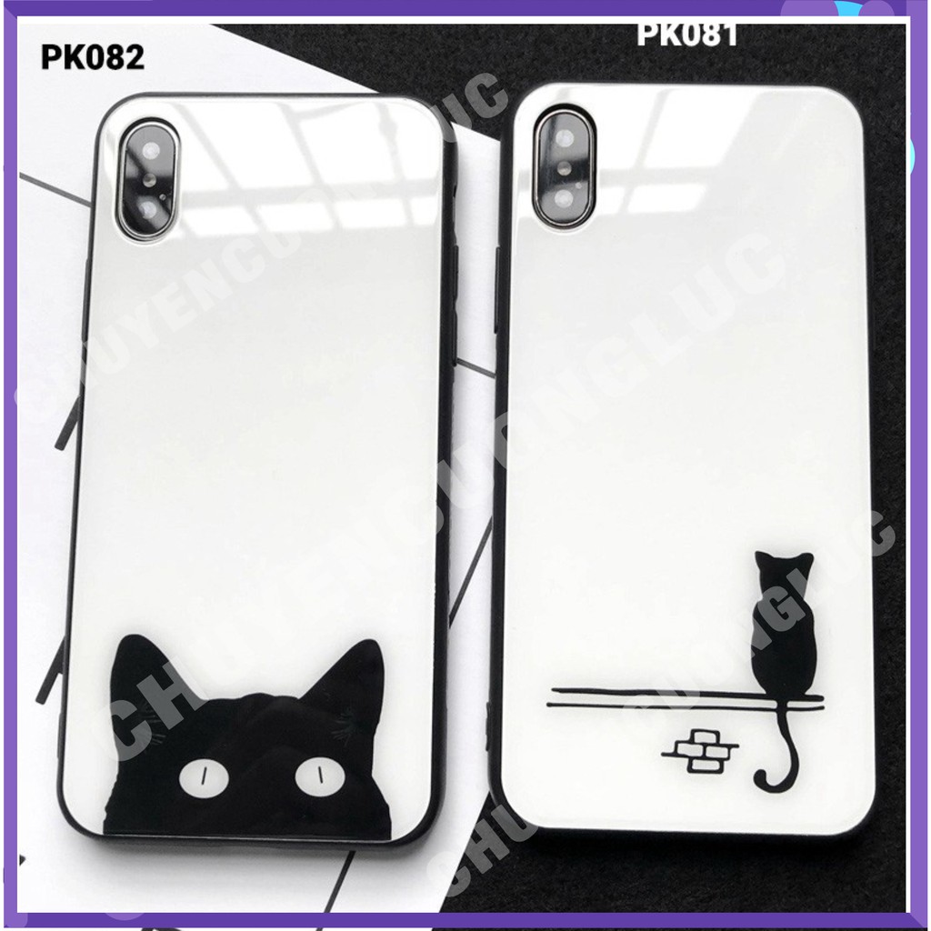 [HOT] Ốp kính hình đôi mèo đen - iPhone 6/6S - 6 Plus/ 6S Plus - 7/ 8 - 7 Plus/ 8 Plus - X/ XS/ XS Max . ... - CCLNB