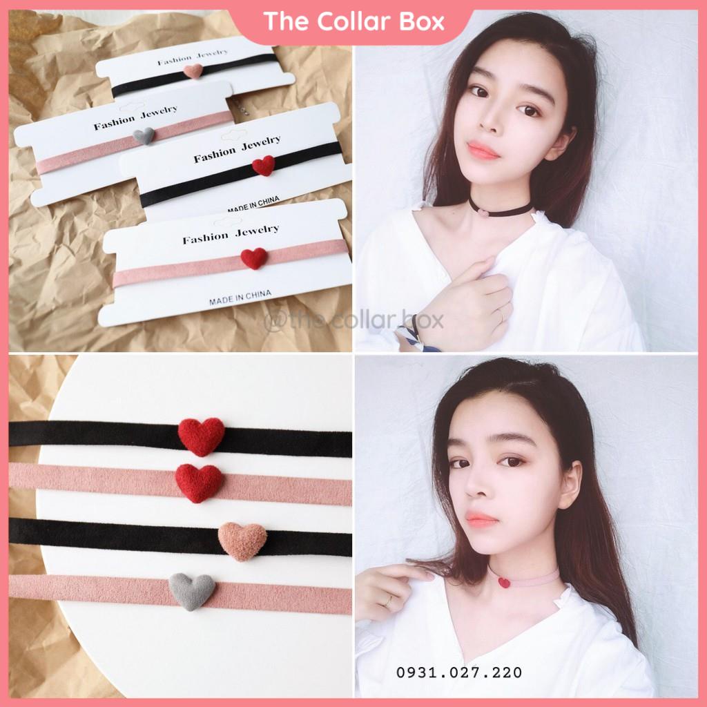 Choker tiểu thư choker nhung mặt trái tim - Mã AM07