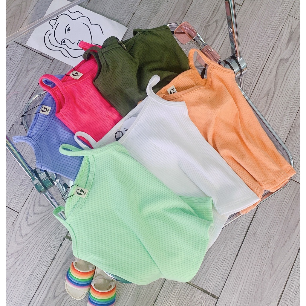 Lyvyshop -  Áo dây thun gân cotton 4 chiều siêu dễ thương cho bé từ 08-24kg