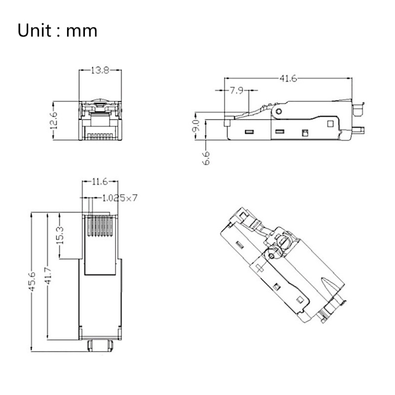Đầu Nối Dây Cáp RJ45 Cat 7 Cat7 Cat7
