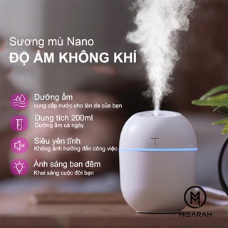 Máy phun sương tạo ẩm không khí dung tích 200ml có cổng USB tiện lợi