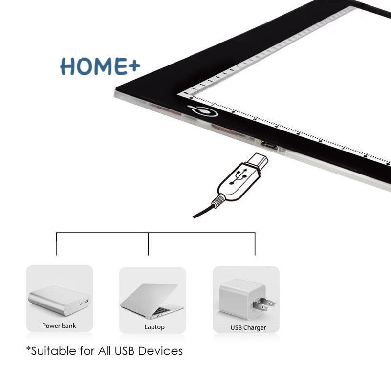 A4 USB LED Art Stencil Board Light Tracing Drawing Copy Pad Table Box @vn