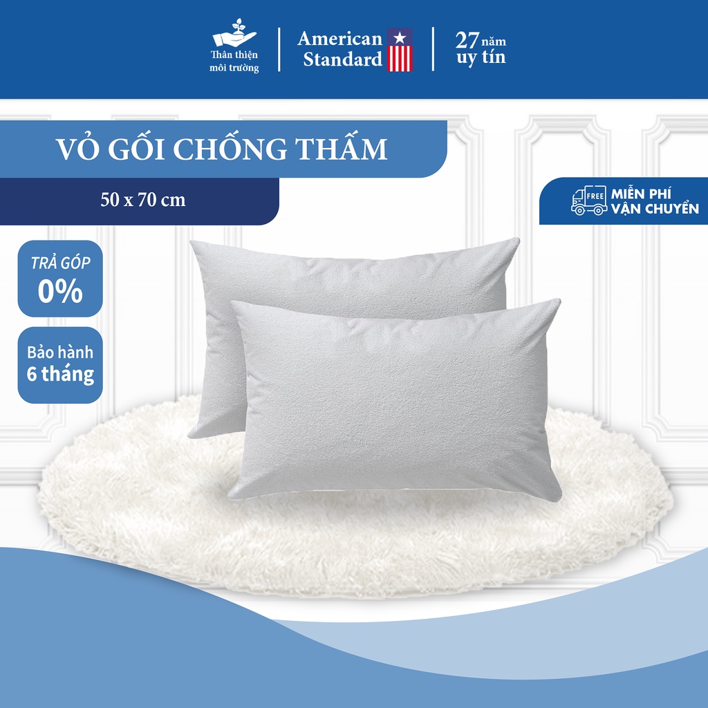 [Mã BMLTM50 giảm đến 50K] Vỏ Gối Chống Thấm Quốc Cường 100% Cotton Chống Ẩm Cao Cấp