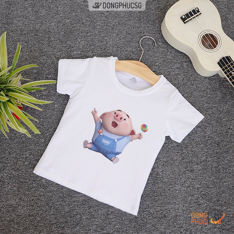 Áo trẻ em chú heo dễ thương thun cotton mềm mịn phông mát mẻ đủ size cho bé trai bé gái TE05 | SG