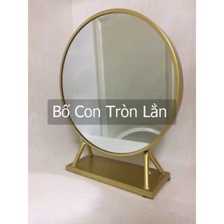 GƯƠNG TRANG ĐIỂM DÁNG TRÒN CHÂN ĐẾ ĐỂ BÀN - gương để phòng khách, spa, thẩm mỹ
